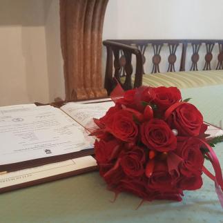 Bouquet nozze rosso Amore.